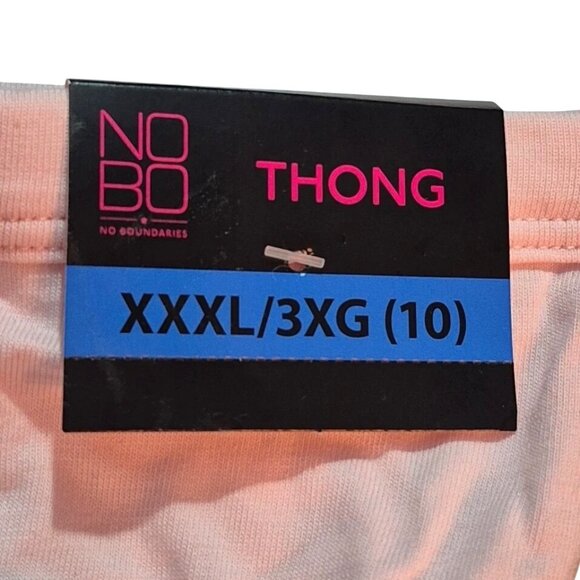 Womens NO BOUNDARIES Plus XXXL/3XG(10) Pink Solid Thong Stretch Underwear NWT - Picture 1 of 9